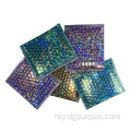 ရွှေအစိမ်းအစိမ်းရောင်ပန်းရောင် holographic metallic bubble mailer အိတ်များ